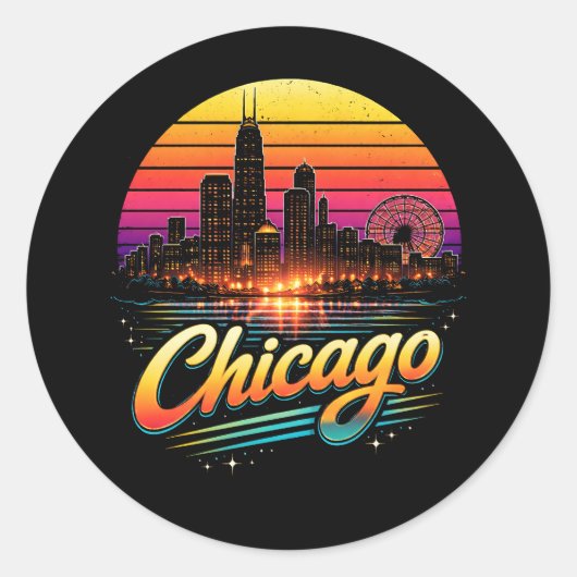 Chicago Ronde Sticker (Voorkant)