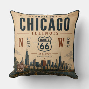 Chicago Route 66 Coördinaten Reis Kussen