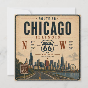Chicago Route 66 Retro Reiskaart