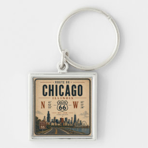Chicago Route 66 Souvenir Sleutelhanger