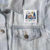 Chicago Rules Vierkante Button 5,1 Cm (In situ)
