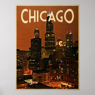 Chicago 's nachts poster