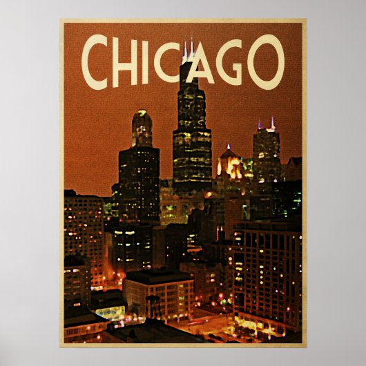 Chicago 's nachts poster (Voorkant)