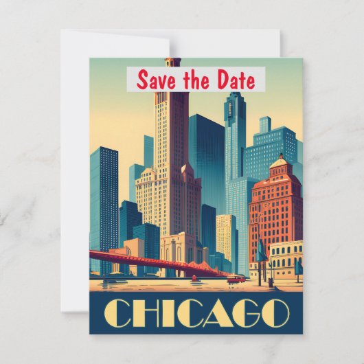 Chicago save the date (Voorkant)