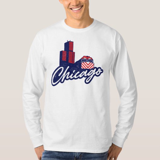 Chicago Sears Tower en Metra T-shirt (Voorkant)