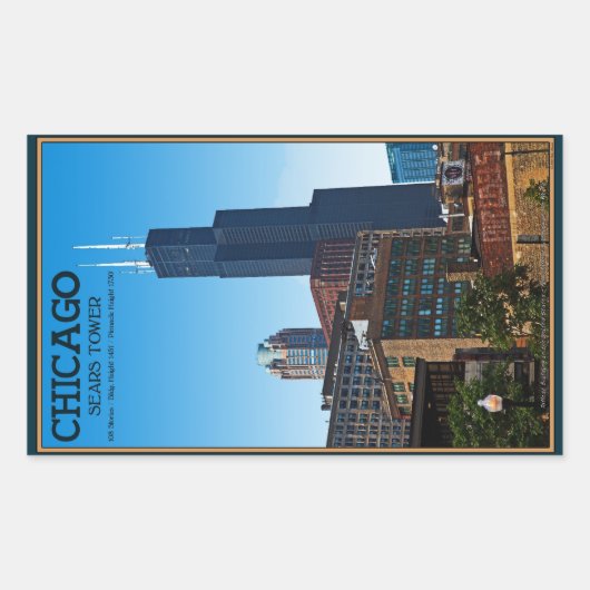 Chicago - Sears Tower Rechthoekige Sticker (Voorkant)