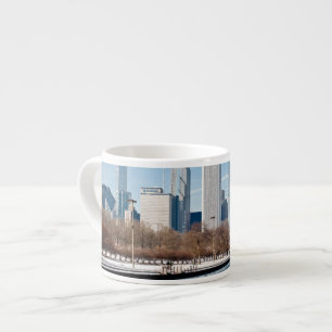 Chicago silhouet over bevroren Lake Michigan Espresso Kop