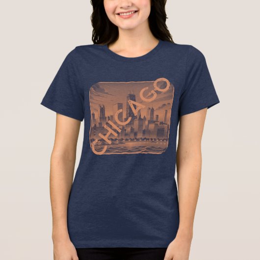 Chicago Sinaasappel Tan Naam Graphic T-shirt (Voorkant)