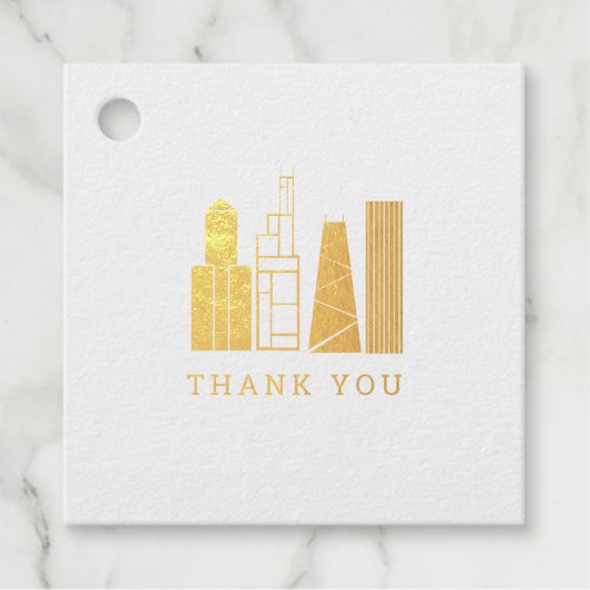 Chicago Skyline Bedankt Bedankjes Labels (Voorkant)