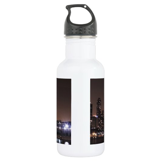 Chicago Skyline bij nacht Waterfles (Achterkant)