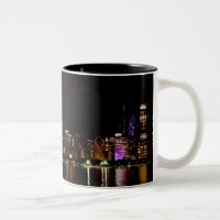 Chicago Skyline bij Night Two-Tone Coffee Mok