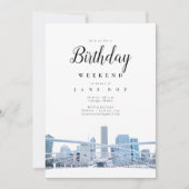 Chicago Skyline Birthday Weekend Invitation Kaart (Voorkant)