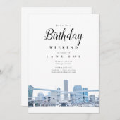 Chicago Skyline Birthday Weekend Invitation Kaart (Voorkant / Achterkant)