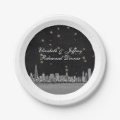 Chicago Skyline Black Gold Star S Papieren Bordje (Voorkant)