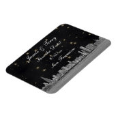 Chicago Skyline Black Gold Star Save the Date Magneet (Linkerzijde)