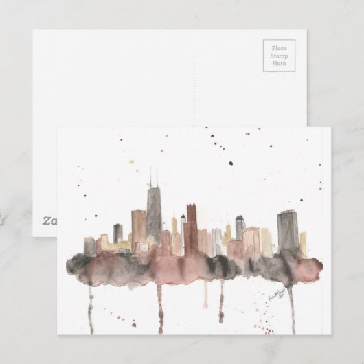 Chicago Skyline Briefkaart (Voorkant / Achterkant)