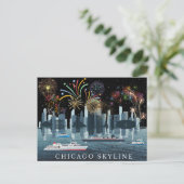 Chicago Skyline Briefkaart (Staand voorkant)