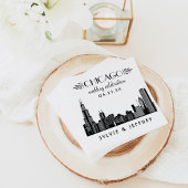 Chicago Skyline bruiloft viering Monogram Servetten