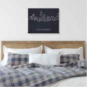 Chicago Skyline Canvas Afdruk (Insitu (Slaapkamer))