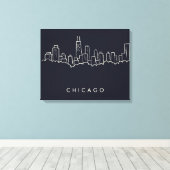 Chicago Skyline Canvas Afdruk (Insitu (Houten vloer))