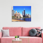 Chicago Skyline. Canvas Afdruk (Insitu (Woonkamer))