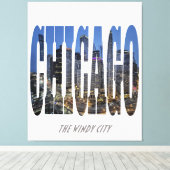 Chicago Skyline Canvas Afdruk (Insitu (Houten vloer))