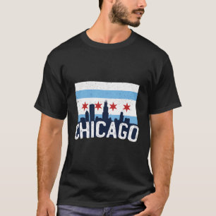 Chicago Skyline City Vlag Illinois T-shirt