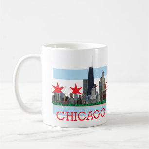 Chicago Skyline en City Flag Koffiemok