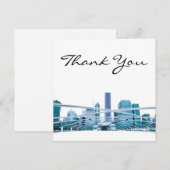 Chicago Skyline en hiver carte de remerciement (Devant / Derrière)