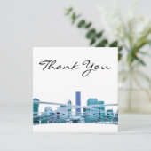 Chicago Skyline en hiver carte de remerciement (Debout devant)