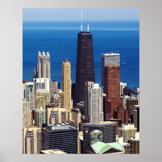 Chicago Skyline en landmerken Poster (Voorkant)