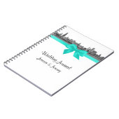 Chicago Skyline Etchd BW Aqua Carnet Journal (Côté gauche)