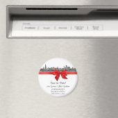 Chicago Skyline Etched BW Red Save the Date R Magneet (Insitu (Vaatwasser))