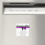 Chicago Skyline Etched BW Violet Save the Date Magneet (Insitu (Vaatwasser))