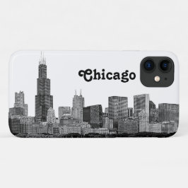Chicago Skyline Etched iPhone 11 Hoesje