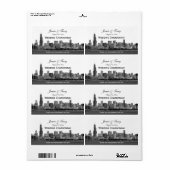 Chicago Skyline Etched H Wijn Label (Full Sheet)