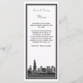 Chicago Skyline Etched Ingelijste Bruiloft Program Programma (Achterkant)