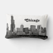 Chicago Skyline Etched Kussen (Achterkant)