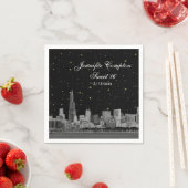 Chicago Skyline Etched Starry DIY BG Sweet 16 Servetten (Insitu)