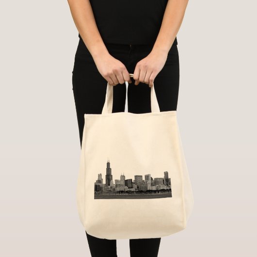 Chicago Skyline Etched Tote Bag (Voorkant (product))