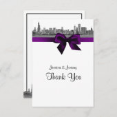Chicago Skyline Etted BW Purple Merci (Devant / Derrière)