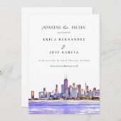 Chicago Skyline flat© Apartar la fecha! Kaart (Voorkant / Achterkant)