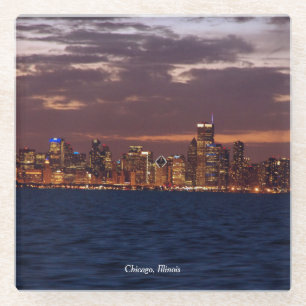 Chicago Skyline glass onderzetter