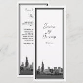 Chicago Skyline Gravé Cadre Programme de Mariage M (Devant / Derrière)