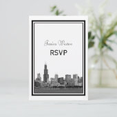 Chicago Skyline Gravé Cadre RSVP (Debout devant)