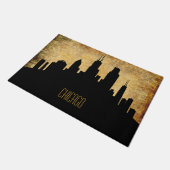 Chicago Skyline - grunge Deurmat (Schuin)