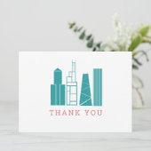 Chicago Skyline - Hartelijk dank Bedankkaart (Staand voorkant)