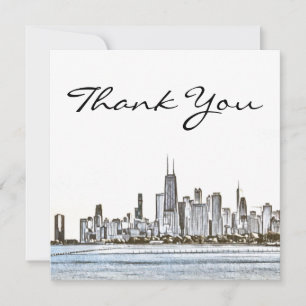 Chicago Skyline - Hartelijk dank Bedankkaart