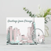 Chicago skyline Holiday carte postale élégante (Debout devant)