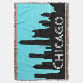 Chicago skyline illustratie deken (Voorkant Verticaal)